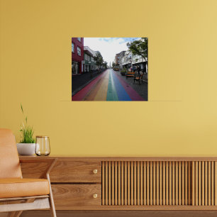 Affiche Rue arc-en-ciel à Reykjavík Islande