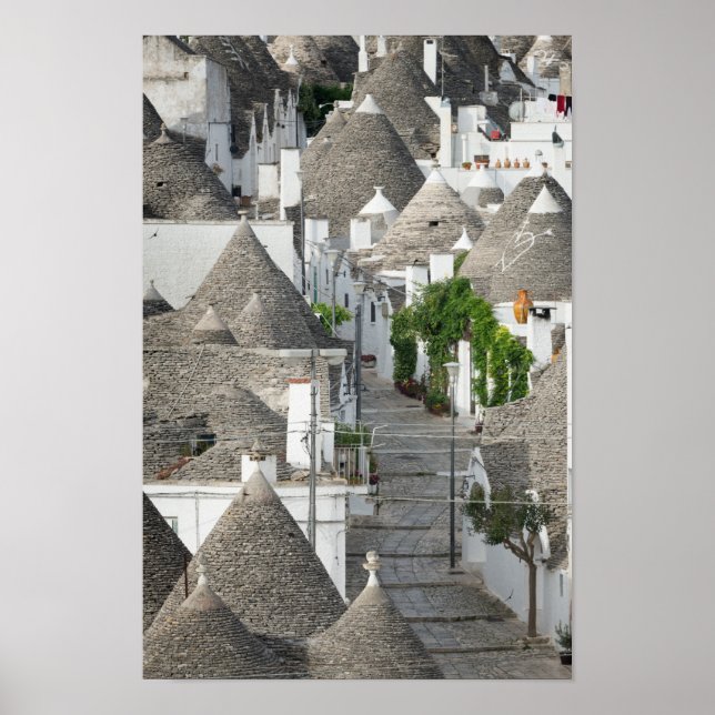 Affiche Rue avec trulli maisons à Alberobello, Pouilles (Devant)