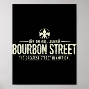 Affiche Rue Bourbon La Nouvelle-Orléans Louisiane en détre