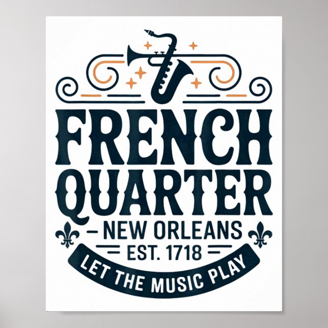 Affiche Rue Bourbon Quartier Français La Nouvelle-Orléans  (Devant)
