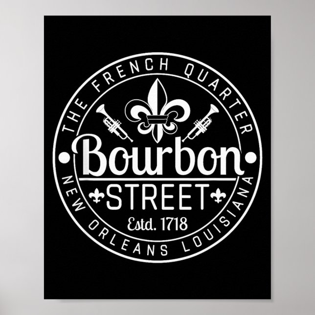 Affiche Rue Bourbon Quartier Français La Nouvelle-Orléans  (Devant)