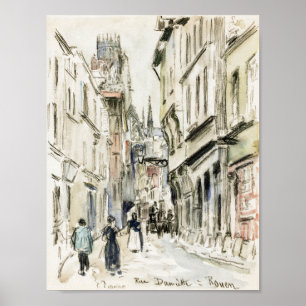 Affiche Rue Damiette, Rouen (vers 1884) par Camille Pissar