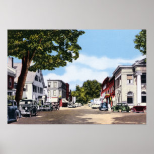 Affiche Rue de central de Woodstock Vermont