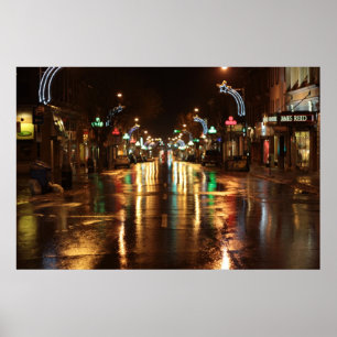 Affiche Rue de la ville la nuit