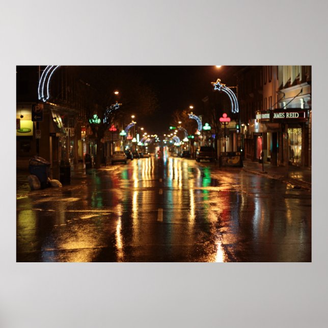 Affiche Rue de la ville la nuit (Devant)