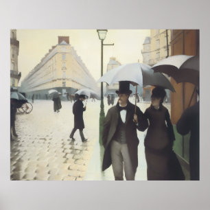 Affiche Rue de Paris, temps de pluie de Caillebotte