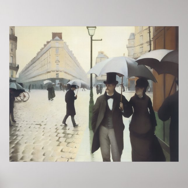 Affiche Rue de Paris, temps de pluie de Caillebotte (Devant)