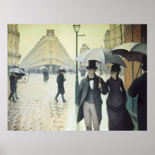 Affiche Rue de Paris, temps de pluie de Caillebotte