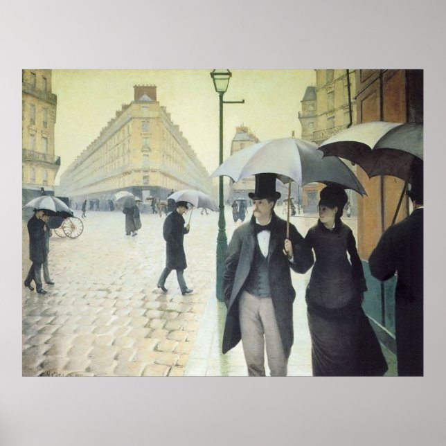 Affiche Rue de Paris, temps de pluie de Caillebotte (Devant)