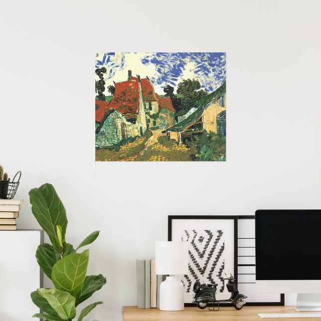 Affiche Rue de village à Auvers par Vincent van Gogh (Bureau à domicile)