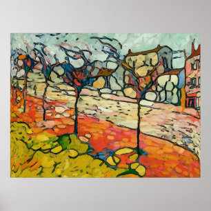 Affiche Rue de ville, style Matisse