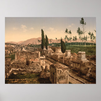 Affiche Rue des Tombeaux, Pompéi, Campanie, Italie