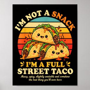 Affiche Rue drôle de dicton de taco Nourriture mignonne Hu