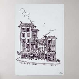 Affiche Rue du Vieux Port dans le Vieux Nice Nice, France