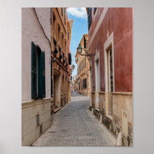 Affiche Rue étroite à Ciutadella - Menorca, Espagne