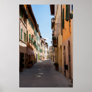 Affiche Rue étroite avec de vieilles façades dans un villa