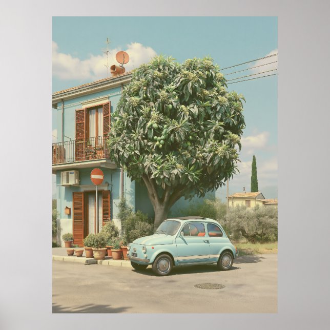 Affiche Rue italienne d'été vintage (Devant)