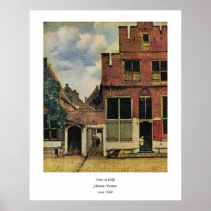 Affiche Rue Johannes Vermeer à Delft (vers 1660)
