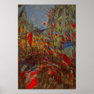 Affiche Rue Montorgueil avec drapeaux de Claude Monet