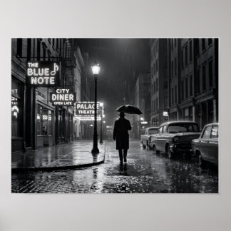 Affiche Rue pluvieuse de film noir
