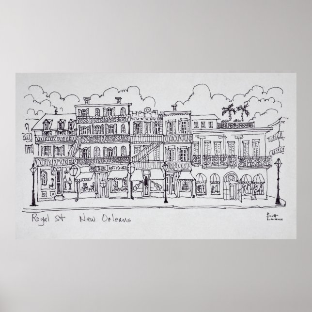 Affiche Rue Royal | Nouvelle-Orléans, Louisiane (Devant)