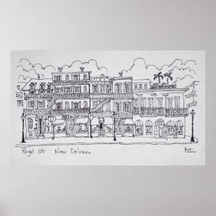 Affiche Rue Royale   La Nouvelle-Orléans, Louisiane