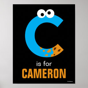 Affiche Rue Sésame C est pour Cookie Monster