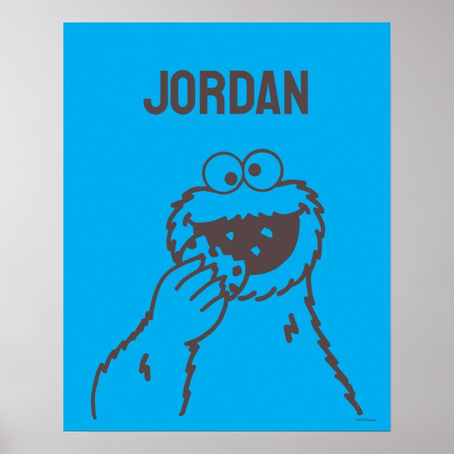 Affiche Rue Sésame | Cookies Monster Bright | Ajouter un n (Devant)