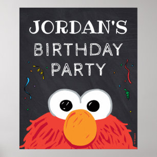Affiche Rue Sésame   Elmo Birthday Chalkboard