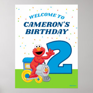 Affiche Rue Sésame Elmo Chugga Chugga Deux Deux Anniversai