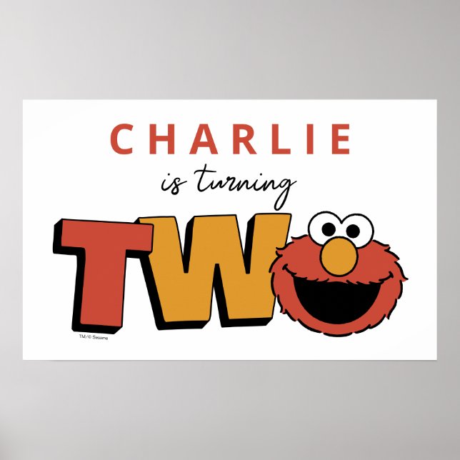 Affiche Rue Sésame | Elmo - Deuxième anniversaire (Devant)
