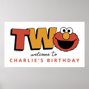 Affiche Rue Sésame Elmo - Deuxième anniversaire