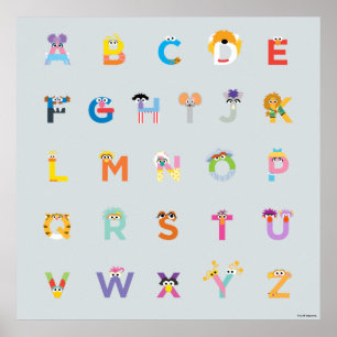 Affiche Rue Sesame Lettres de l'Alphabet
