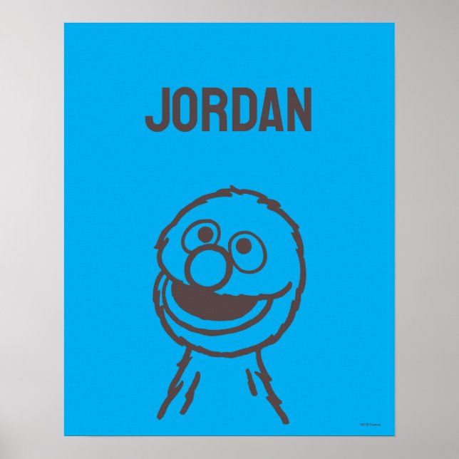 Affiche Rue Sésame | Lumière de Grover | Ajouter Votre Nom (Devant)