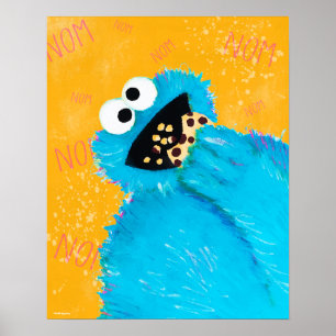 Affiche Rue Sésame Nom Nom Nom Cookie Monster