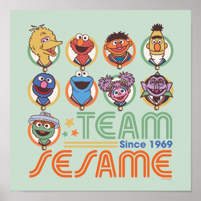 Affiche Rue Sésame | Team Sesame depuis 1969 (Devant)
