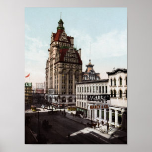 Affiche Rue Wisconsin À Milwaukee - 1900 Photochrom