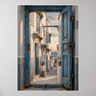 Affiche Ruelle Bleue du Maroc