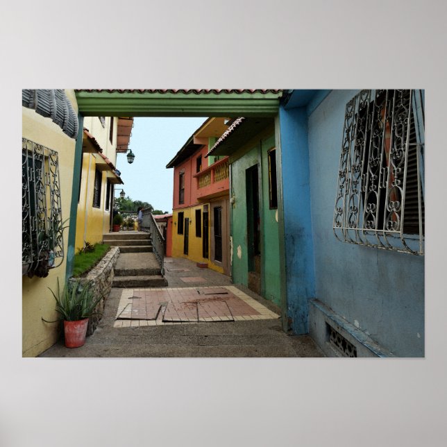 Affiche Ruelle colorée de Guayaquil (Devant)