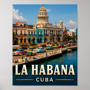 Affiche Rues coloniales de La Havane et âme caribéenne