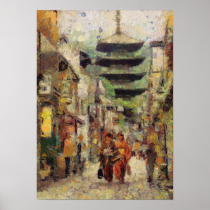 Affiche Rues de copie de Kyoto