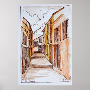 Affiche Rues Saint-Tropez   French Riviera, France