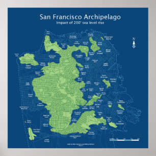 Affiche Rues submergées de San Francisco 24x24 200'