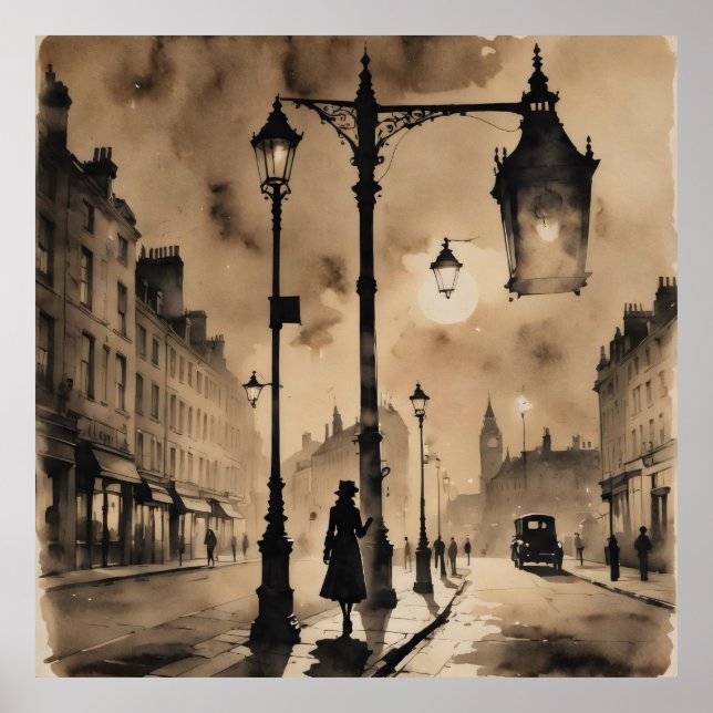 Affiche Rues vintages de Londres (Devant)