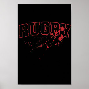 Affiche Rugby Blutspritzer Football Ventilateurs Sport