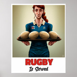 Affiche Rugby Is Served - Rugby Painting Print
