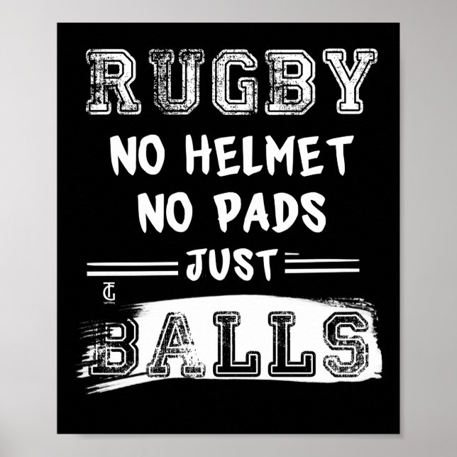 Affiche Rugby No Casque No Pads Just Balls Joueurs De Spor (Devant)