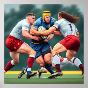 Affiche Rugby Players Art Print