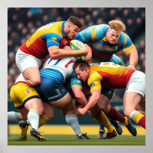Affiche Rugby Players Art Print