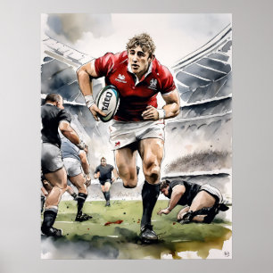 Affiche Rugby Players Art Print